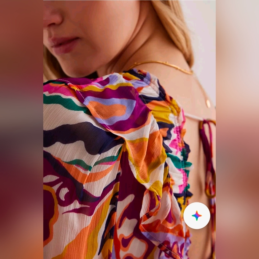 Anthropologie Multicolor Abstract Print Maxi Dress - Picture 2 of 13